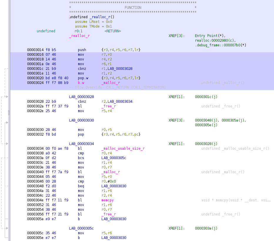 Figure 2: Highlighted covered assembly code.