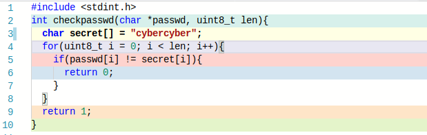 A password checking function in c