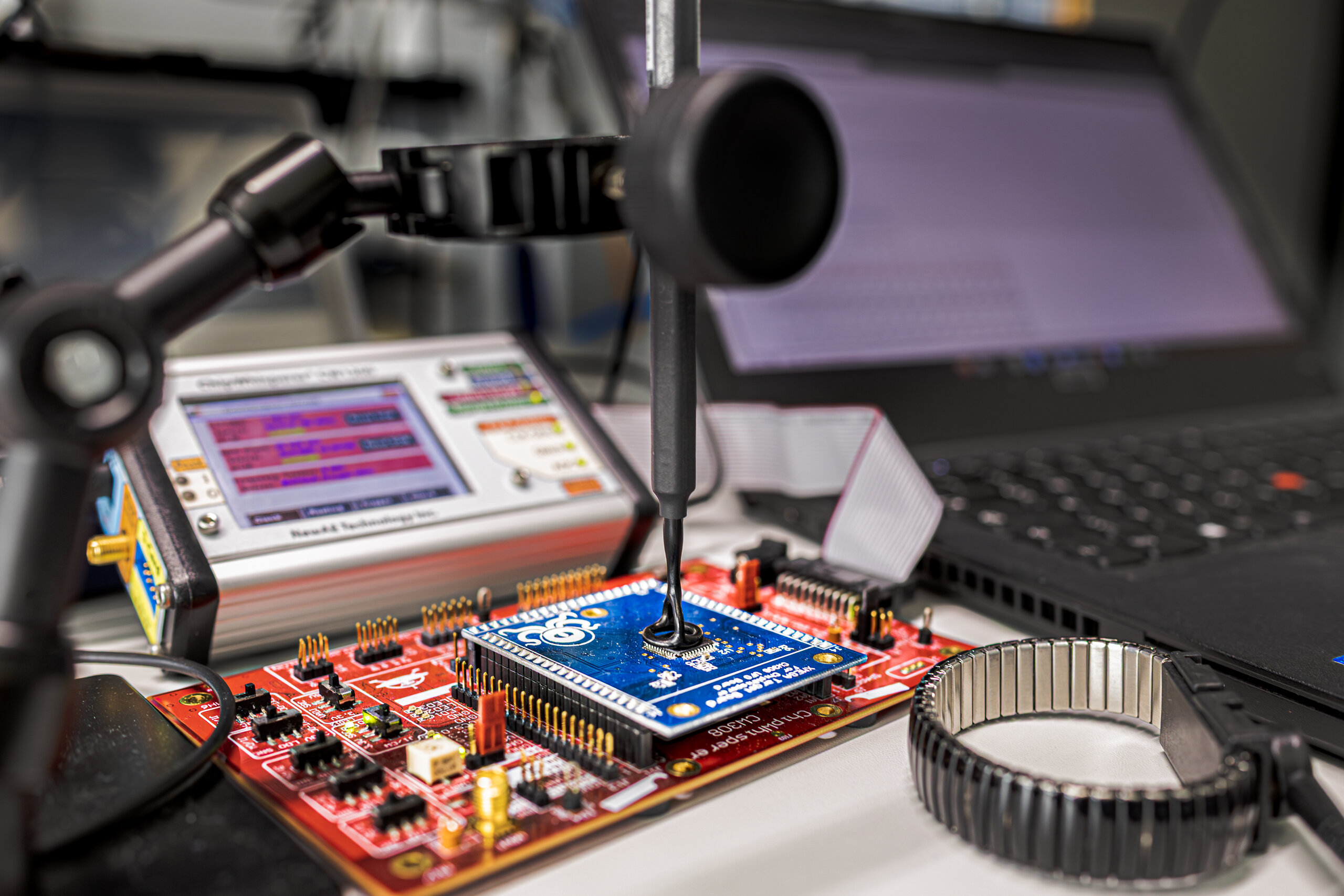 EM probe side channel measurement setup